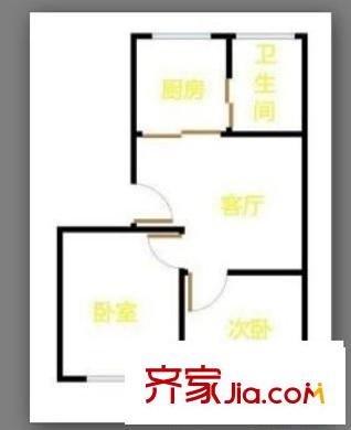 雙拋一里 2室 戶型圖