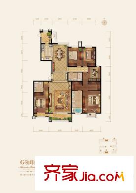 梧桐府2#樓標(biāo)準(zhǔn)層G戶型 4室2廳3衛(wèi)1廚