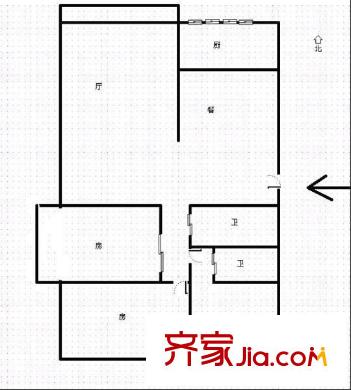 東光大樓 3室 戶型圖