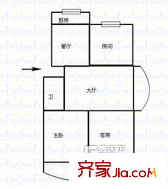 茶園小區(qū) 3室戶型圖.