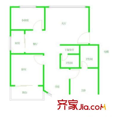 濱海嘉年華琴海灣戶型圖濱海嘉年華-琴海灣 3室 戶型圖 3室2廳2衛(wèi)1廚