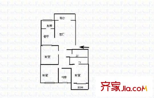 濱海嘉年華琴海灣戶型圖濱海嘉年華-琴海灣 4室 戶型圖 4室2廳2衛(wèi)1廚