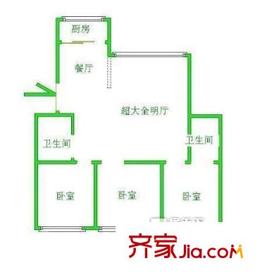 奧體都市花園 3室戶型圖