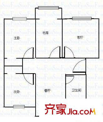 健康樓戶型圖健康南樓 3居室 戶型圖 3室1廳1衛(wèi)1廚