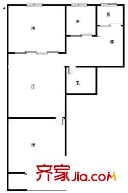 中亭街B區(qū) 3室 戶型圖