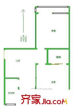 友誼東樓戶型圖2居室 2室1廳1衛(wèi)1廚