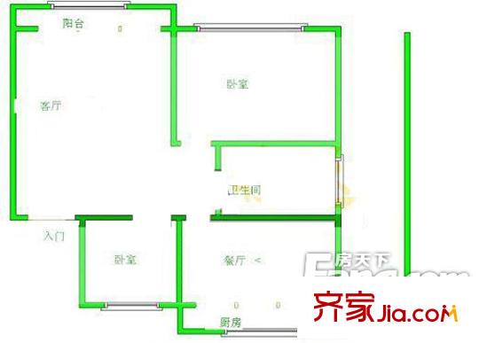 友誼東樓戶型圖2居室 2室1廳1衛(wèi)1廚