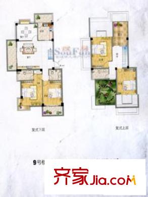 中佳藍(lán)灣戶型圖3室