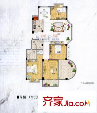 中佳藍(lán)灣戶型圖4室2廳2衛(wèi)