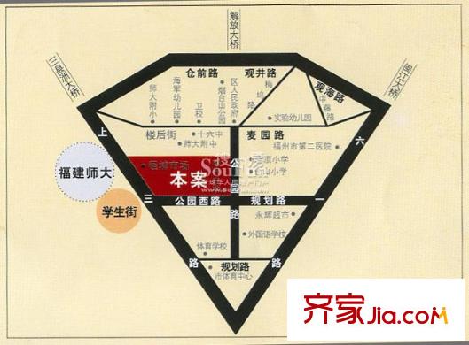 學(xué)生街城市廣場交通圖