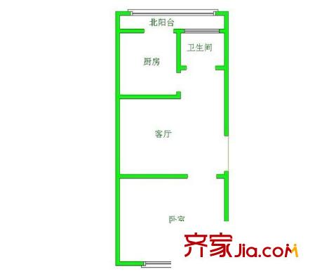 河茵樓1室 戶型圖