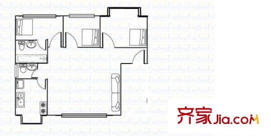 蓮景花園 3室 戶型圖