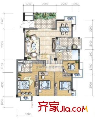 閩發(fā)綜合樓 3室 戶型圖