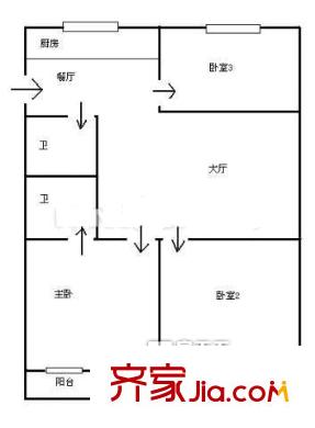 福州 南臺商都二期 3室戶型圖