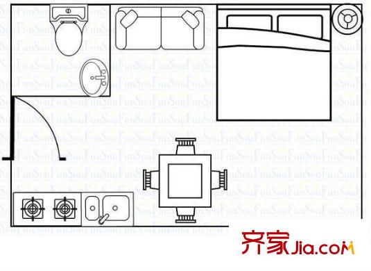 閩發(fā)綜合樓 1室 戶型圖