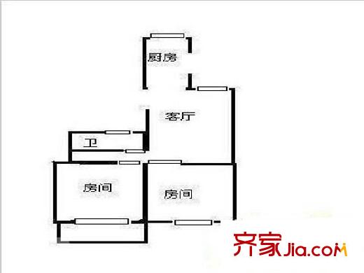 聯(lián)盛小區(qū) 2室 戶型圖