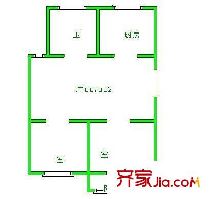 金冠花園 2室 戶型圖