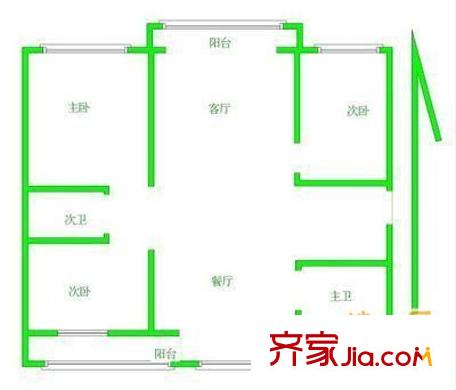 聞新園 3室 戶型圖