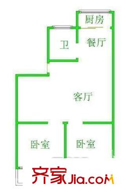華馨小區(qū) 2室戶型圖