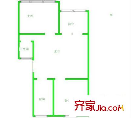 富強樓 2室 戶型圖