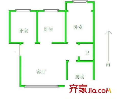 云星樓 3室 戶型圖
