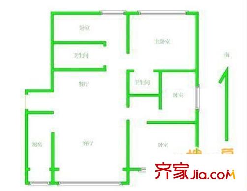 國際花園 4室 戶型圖