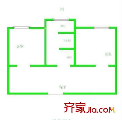 國際花園 2室 戶型圖