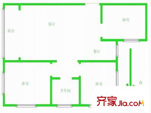 國際花園 2室 戶型圖