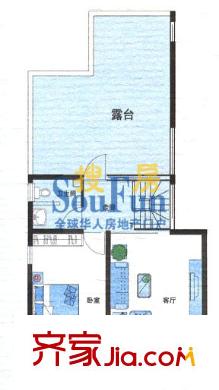 福興園戶型圖A戶型躍層 1室1廳1衛(wèi)1廚