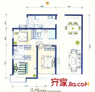 城南名苑 3室 戶型圖
