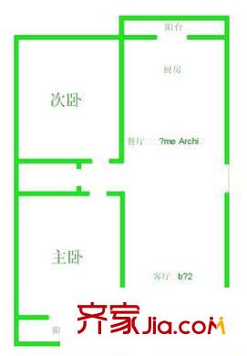唐鋼高層 2室 戶型圖