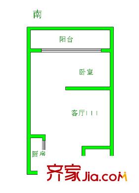 正大廣場Ⅱ期御景臺 1室 戶型圖