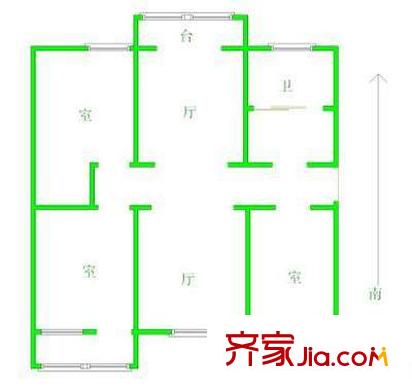 昌樂花苑 3室 戶型圖