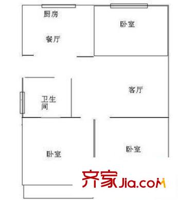 紫新新村 3室 戶型圖