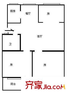 中亭街利業(yè)苑 3室 戶型圖