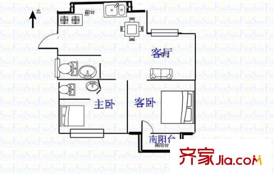 西洪花園  3室 戶型圖
