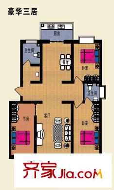 陽光小區(qū)戶型圖D戶型 3室2廳2衛(wèi)1廚