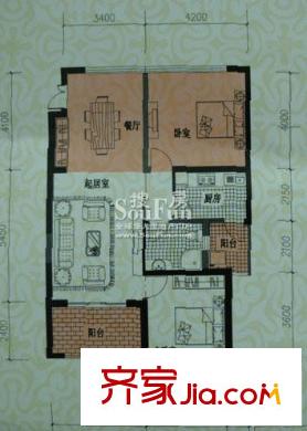 瑞景國際公館戶型圖A戶型 2室1廳1衛(wèi)1廚