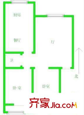 祥瑞里戶(hù)型圖2居室 2室1廳1衛(wèi)1廚