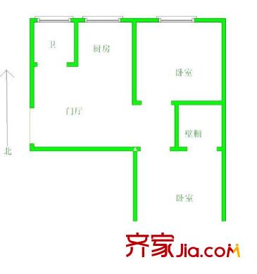 團結樓 2室 戶型圖