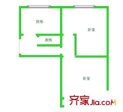 3號(hào)小區(qū) 2室 戶型圖