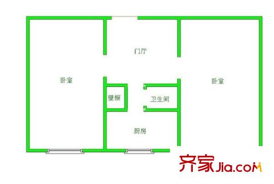 3號(hào)小區(qū) 2室 戶型圖