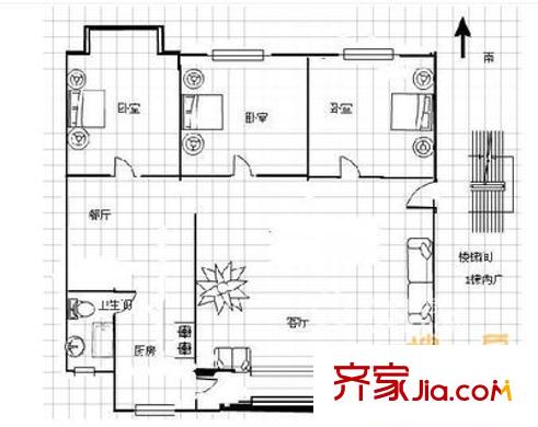 龍澤園 3室 戶型圖