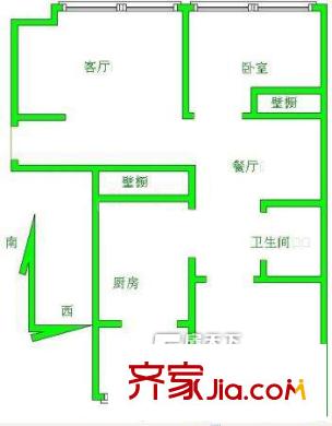金色華爾茲戶型圖2居室 2室2廳1衛(wèi)1廚