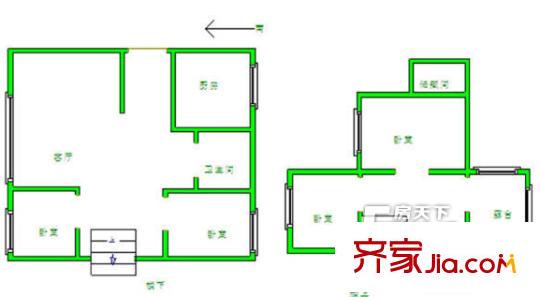 金色華爾茲戶型圖躍層 4室2廳2衛(wèi)1廚