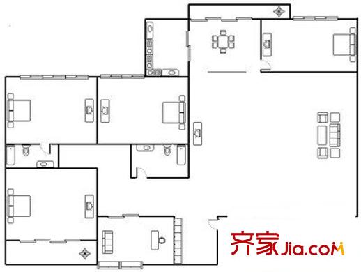 榕信苑 5室 戶(hù)型圖