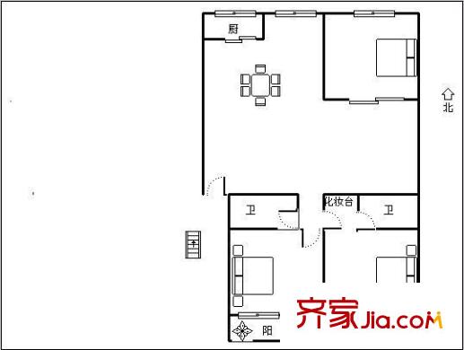 榕信苑 3室 戶(hù)型圖