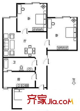 鶴祥園 2室 戶型圖