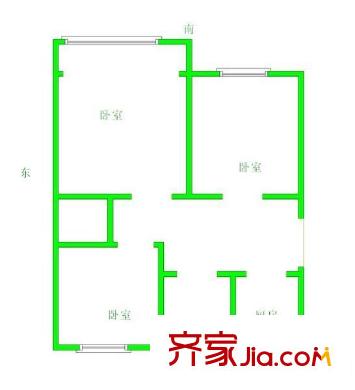 機(jī)場路北樓 3室 戶型圖