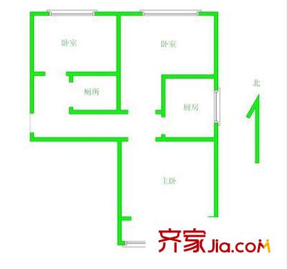 機(jī)場(chǎng)路南樓 3室 戶型圖